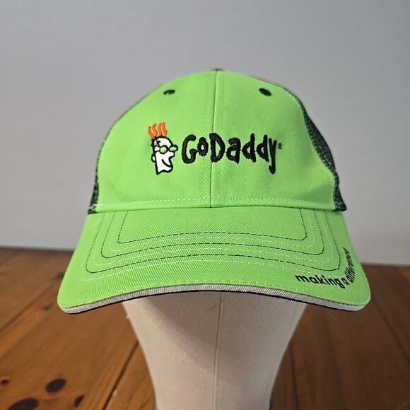 Go Daddy Snapback Trucker Hat Green - Picture 1 of 9